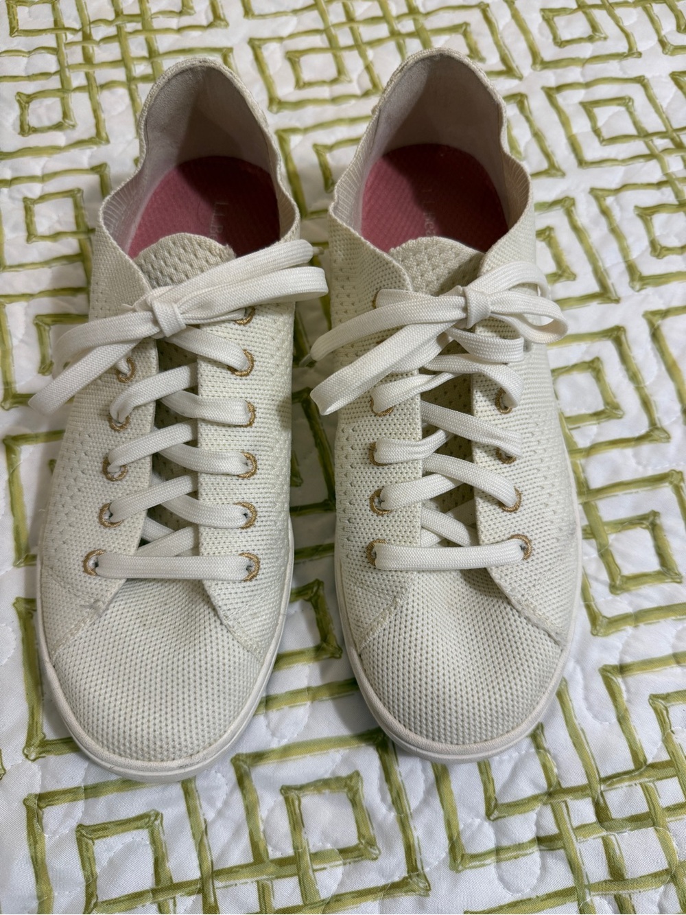 Cream Knit Women’s Lace-Up Sneakers By LLBean 8